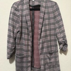 Candie's Black and Gray Plaid Blazer